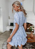 Hippie Blue Floral Printed Mini Dress